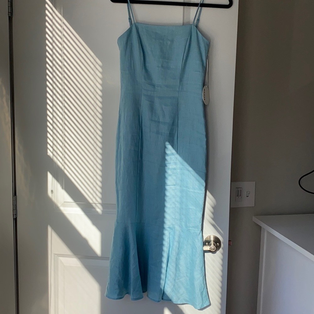 Staud Lychee Dress in Dew Blue Size 0 NWT